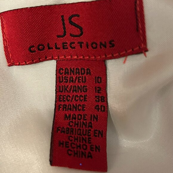 (NWT) Elegant Cocktail Dress; Lace & Satin Accents From JS Collection (Size 10) - Picture 9 of 10